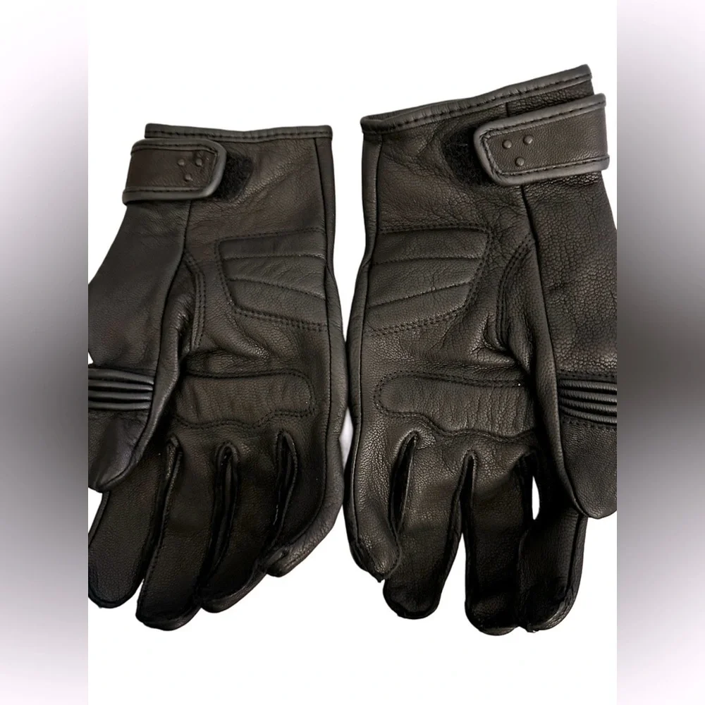 NWT Highway 21 Black Ivy Women's Motorcycle Gloves Goat Skin Leather